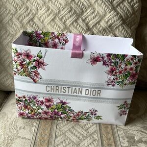 Dior Floral Design Gift Bag with Silver Accents